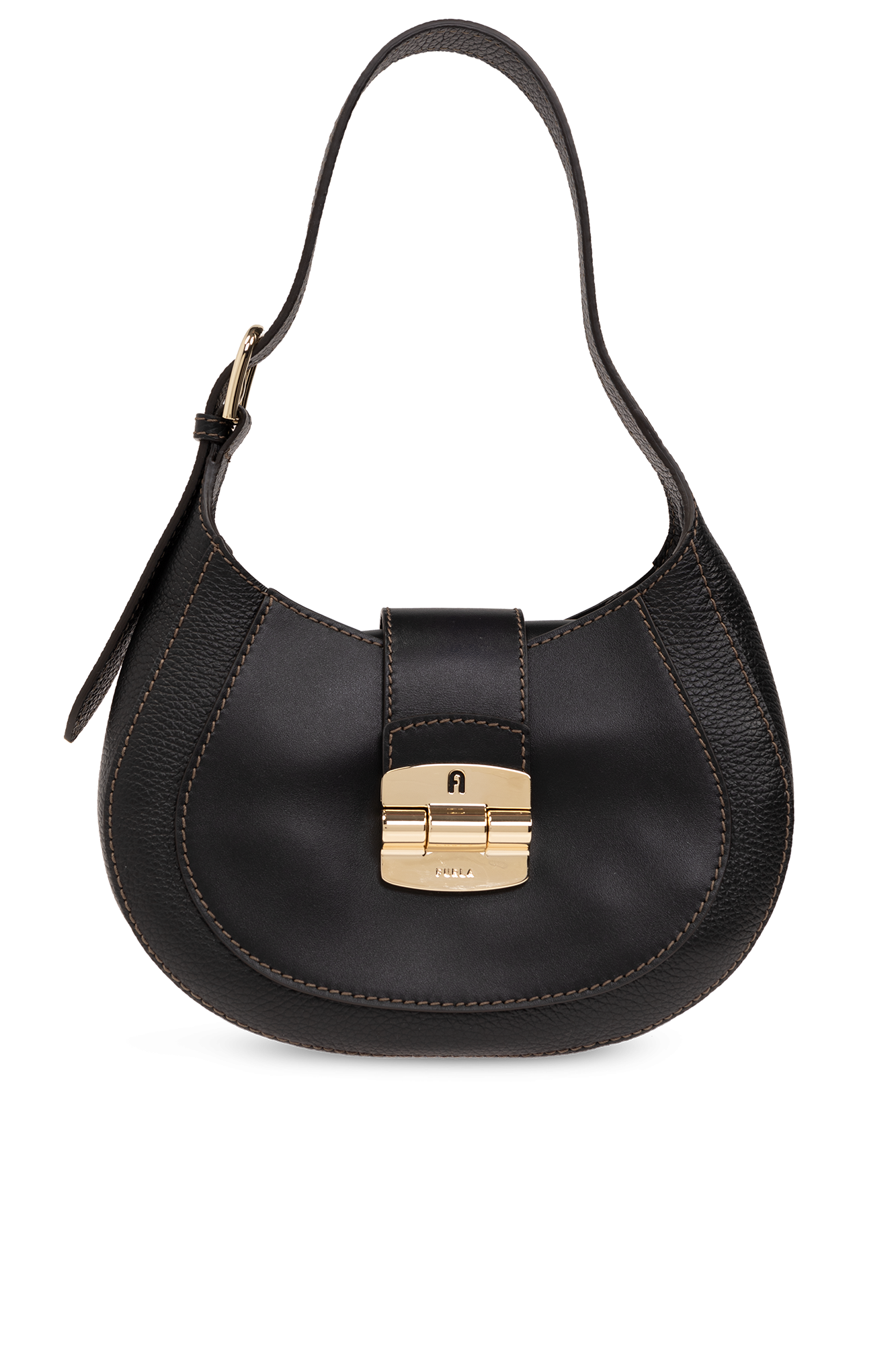 Furla Black popular leather Hobo bag